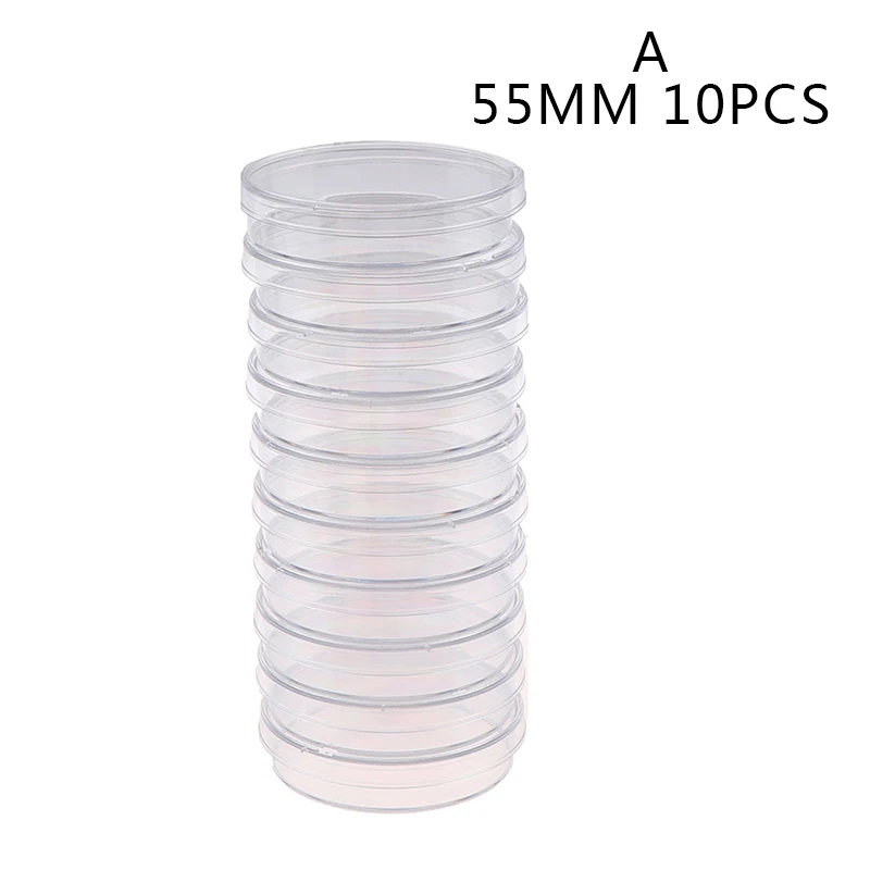 Горячие 10шт 55 мм Стерильные чашки Петри из полистирола, чаша для культивирования бактерий для лабораторных медицинских биологических научных лабораторных принадлежностей