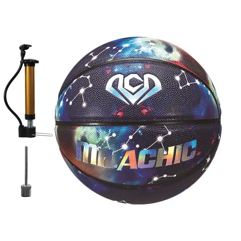 Баскетбольные мячи с подсветкой, креативные светящиеся баскетбольные мячи с подсветкой, Баскетбольный мяч из мягкой кожи, износостойкий уличный мяч 7 размера