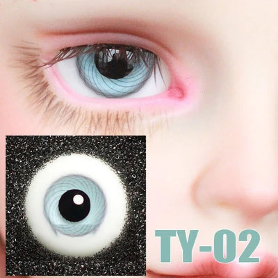 Глазная коробка для кукол BJD подходит для стеклянных глазных коробок серии 1/3, 1/4, 1/6 большого 14,16 мм века TY-02 с черным рисунком зрачка.