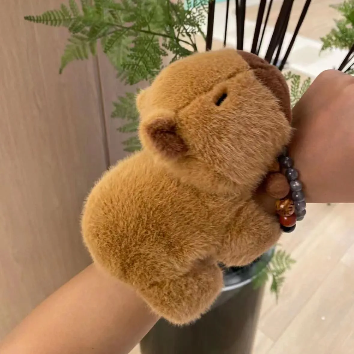 Kawaii Capybara Браслет с защелкивающейся оберткой в виде животного, браслет, Плюшевое кольцо для рук, игрушки-браслеты, Элегантный Подарок на День рождения