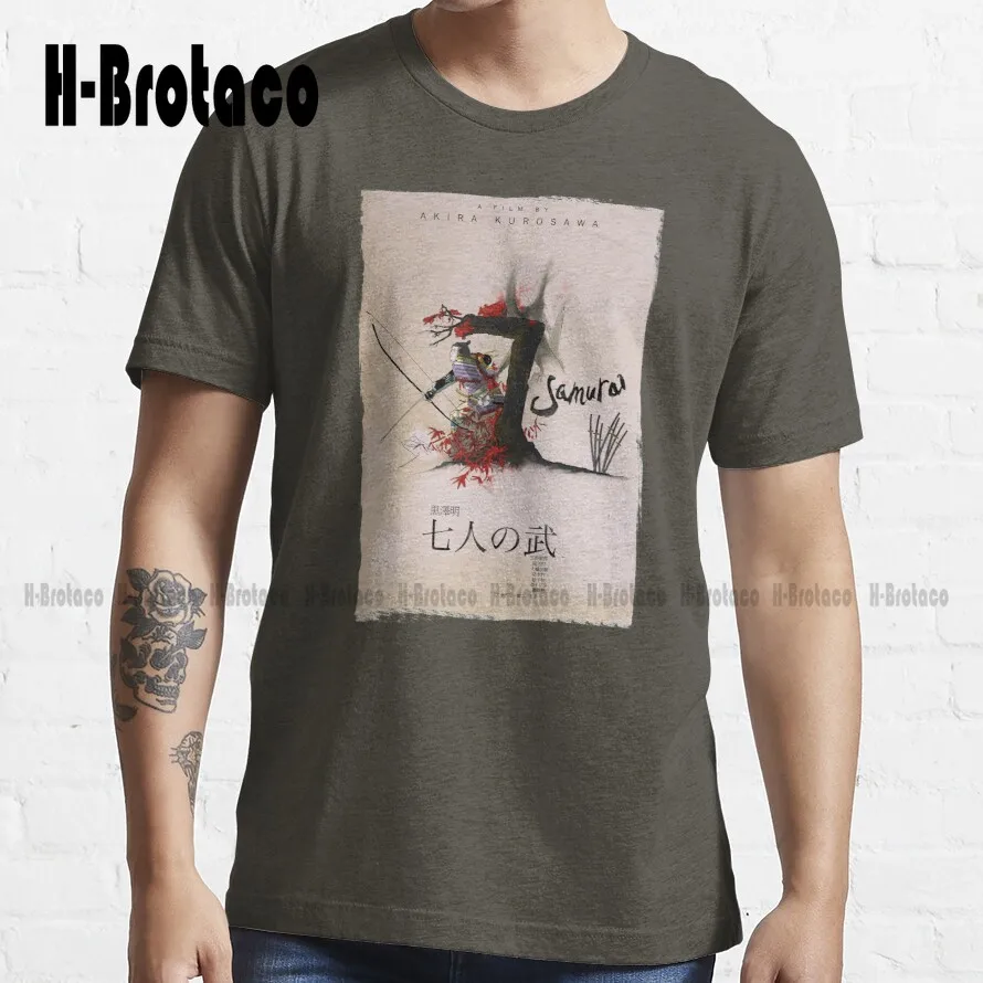 Модная футболка Seven Samurai, высококачественные милые элегантные футболки из милого хлопка с рисунком Каваи, креативные забавные футболки Xs-5Xl