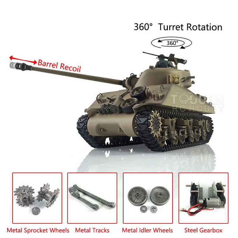 HENG LONG 1/16 7,0 Модернизированный M4A3 Sherman RC Танк Отдача Ствола 360 ° Башня Подарки Для Мальчиков Игрушки Для взрослых Toucan 3898 TH19786-SMT8