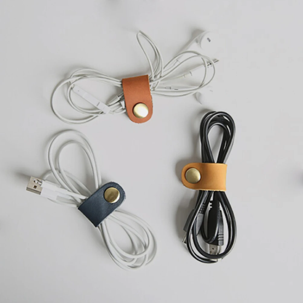 1 шт. Кожаный провод для наушников, USB-кабель, Органайзер для намотки шнура, Зажимы для хранения проводов, Органайзер для управления шнуром для наушников, мыши,