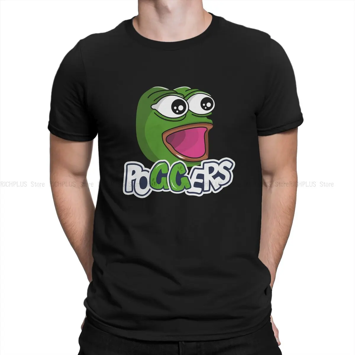 Футболка Pepe Frog Animal Man Poggers GG Twitch Emote Отличительная Футболка Из Полиэстера С Графическим Рисунком Уличной Одежды Новый Тренд