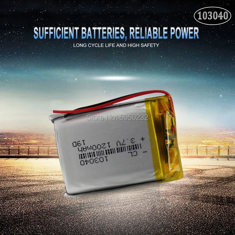1шт 103040 1200 мАч 3,7 В Полимерные Аккумуляторные Батареи Перезаряжаемые Литиевые Li-po Батареи для MP4 MP5 GPS Оборудование для PSP КПК Bluetooth