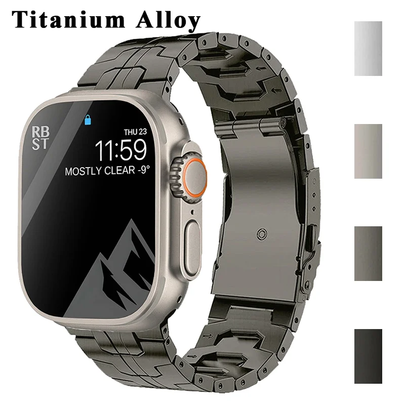 Титановый Ремешок для Apple Watch Band Ultra 49 мм 45 мм 41 мм 38 42 мм 44 мм Металлический Ремешок Соответствует Браслету Iwatch Серии 8 7 6 SE 5 4 3