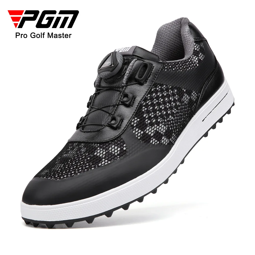 PGM Мужская обувь Для гольфа, Шнурки С ручкой, Нескользящие, Водонепроницаемая Мужская Спортивная обувь, Черные Кроссовки XZ224