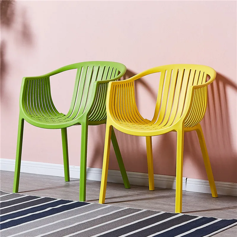 Обеденные стулья Nordic Green с пластиковой опорой для локтей, компактные переносные стулья для гостиной для взрослых, Салон Fauteuil, Предметы первой необходимости для дома