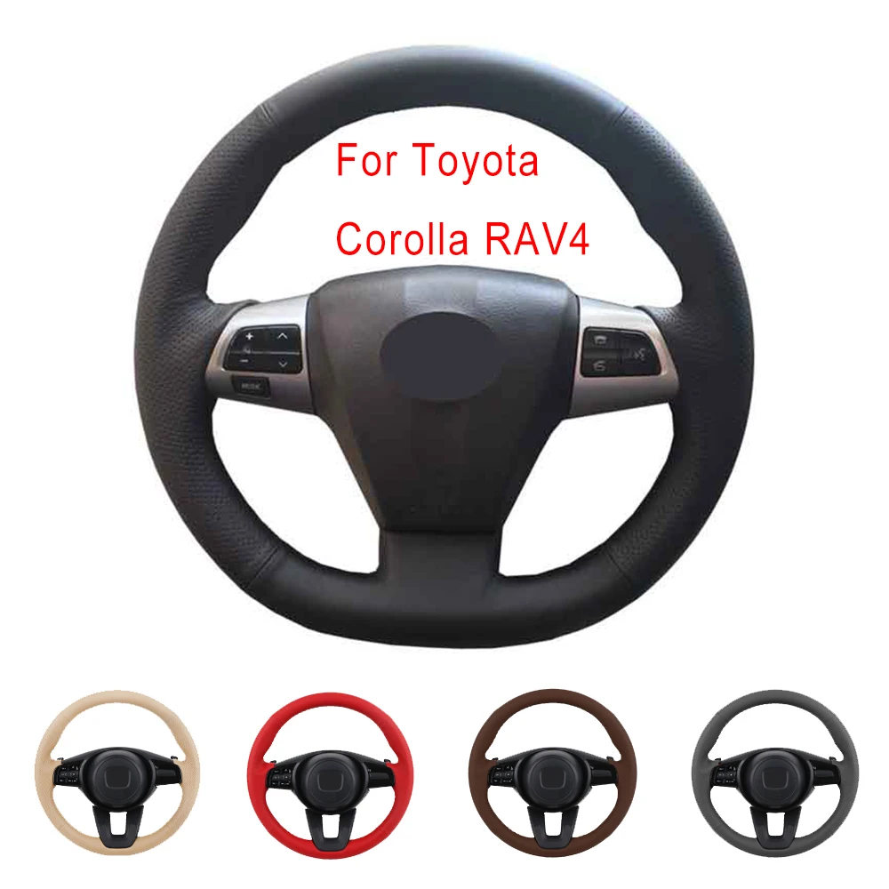 Сделай САМ Специальный оригинальный чехол на руль автомобиля Toyota Corolla 2011 2012 2013 RAV4 из искусственной кожи с оплеткой на руль