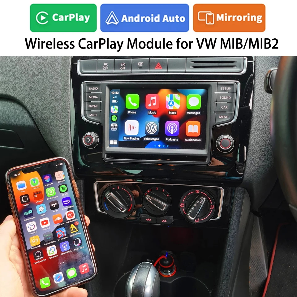 Решение для Видеокамеры С интерфейсом Телефона CarPlay для Volkswagen Arteon Crafter Polo 5 6 T-Roc T-Cross Car Play 2022 GPS Карты