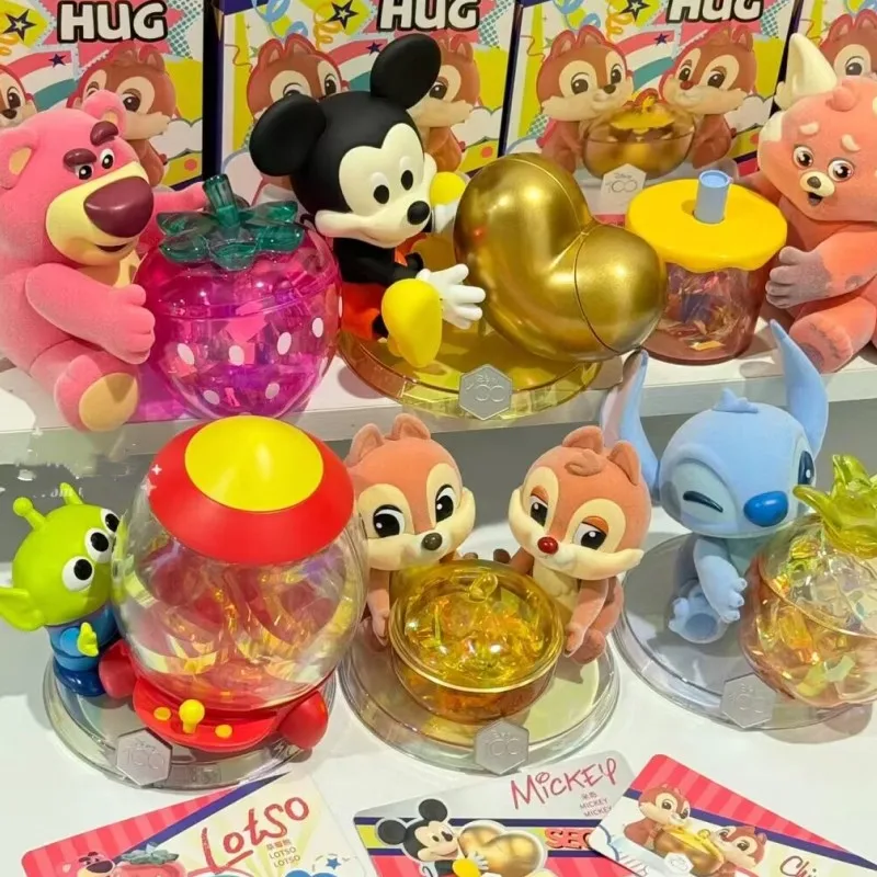 Disney Anniversary 100 Happy Hug Банка Для Хранения Kawaii Stitch Chip 'n' Dale Lotso Аниме Фигурка Мультфильм Для Подарка Кукла Игрушка