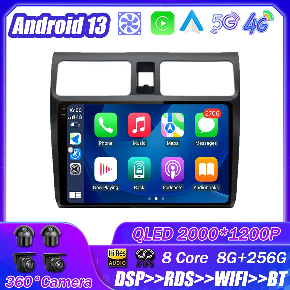 Android 13 Для Suzuki Swift 2003-2010 Автомобильный Радио Мультимедийный Плеер Навигация Стерео GPS Автоматическое Головное Устройство Без 2 Din DSP 5G WIFI 4G