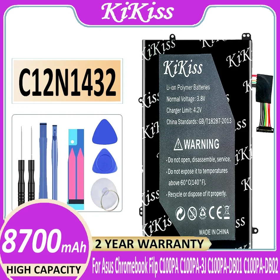 Качественный Аккумулятор KiKiss C12N1432 8700 мАч Для Asus Chromebook Filp C100PA C100PA-3J C100PA-DB01 C100PA-DB02 Мощный Аккумулятор