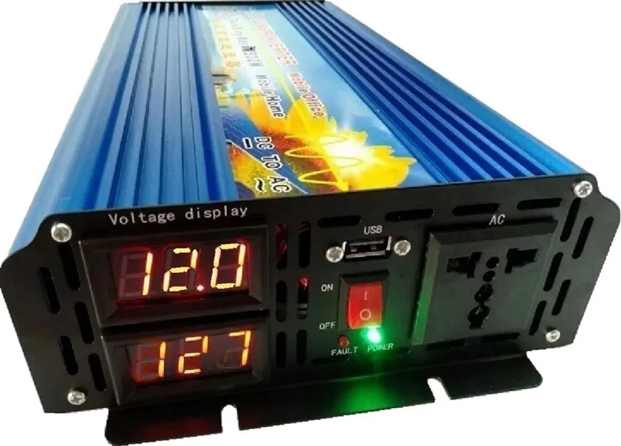цифровой дисплей 2500 Вт инвертор мощности чистая синусоидальная волна DC 12V в AC 110V 60HZ преобразователь