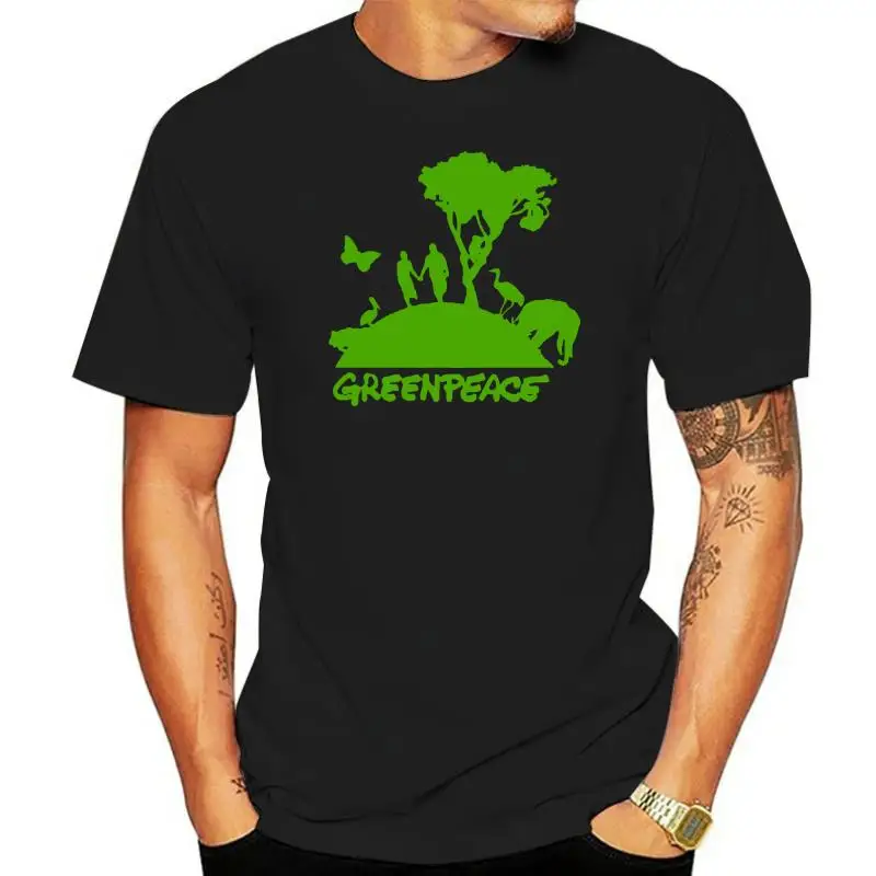 Новая Черно-Белая футболка с логотипом Организации Greenpeace Green Peace XS-3XL (1)