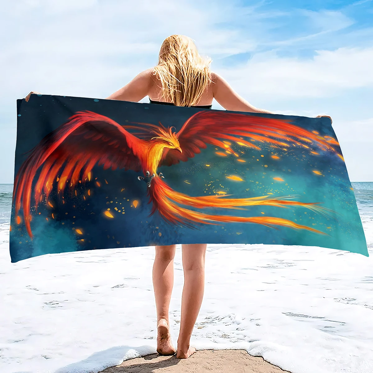 Пляжное полотенце Phoenix из микрофибры Quick Dry Sand Free Travel s Легкий бассейн, тренажерный зал для плавания 
