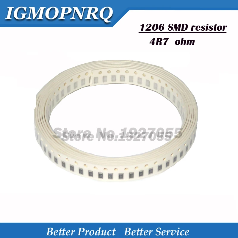100ШТ 1206 4.7R 4R7 SMD Резистор 4.7 Ом чип-резистор 0.25 Вт 1/4 Вт 4.7R 4R7 SMD резистор