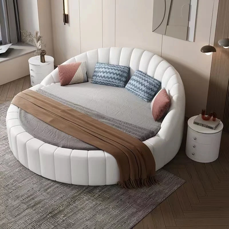 Круглая кровать двуспальная кровать Европейская современная минималистская главная спальня большая круглая кровать тематический отель онлайн отель для любителей знаменитостей round