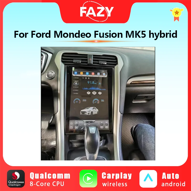 12,1-дюймовый сенсорный экран Android для Ford Mondeo Fusion MK5 гибридный автомобильный радиоприемник, мультимедийный видеоплеер, GPS-навигатор в стиле Тесла DSP
