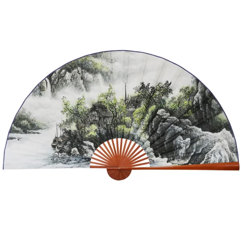 Большой складной бумажный веер, поделки в китайском стиле, рамка Banboo, декоративный веер, подвесное украшение Горы и скалы