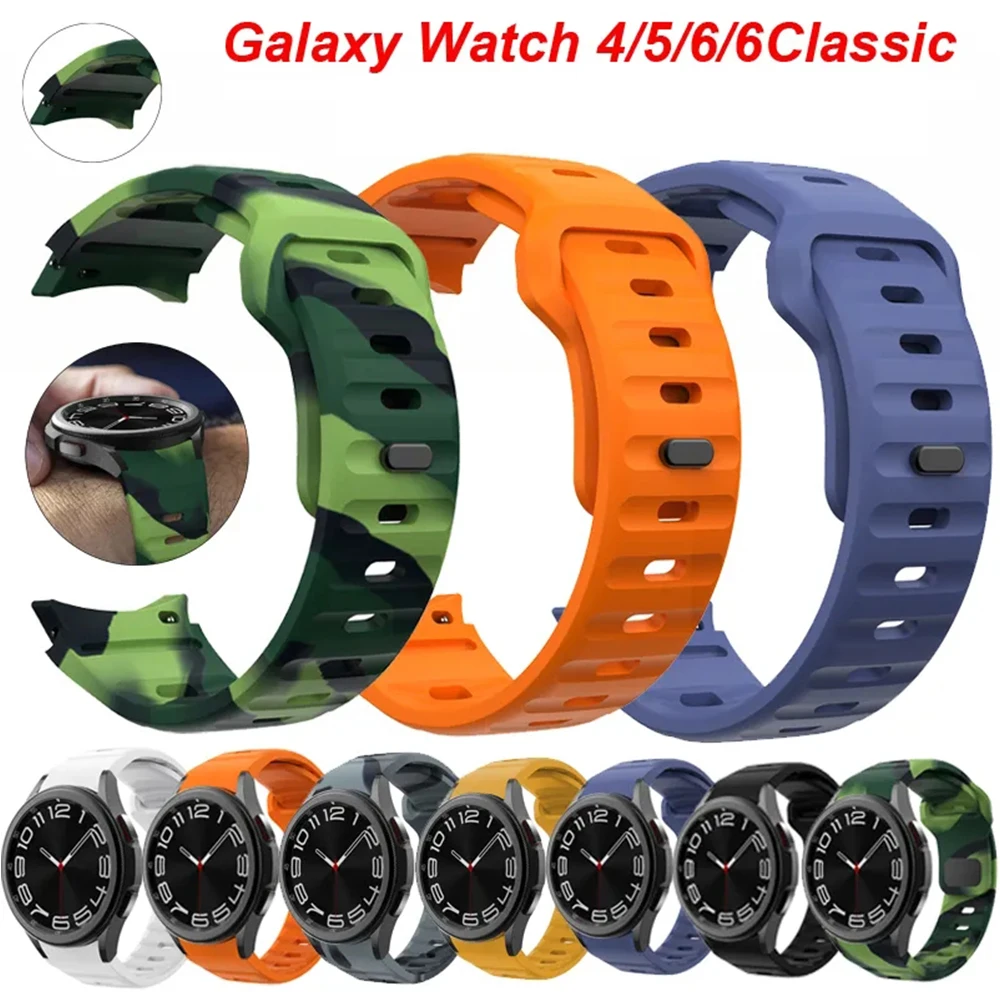 Силиконовый Ремешок для Samsung Galaxy Watch 5/5pro 45 мм/4/6 40 мм 44 мм Браслет Galaxy Watch 6 Classic 47 мм 43 мм/4 classic 46 мм 42 мм