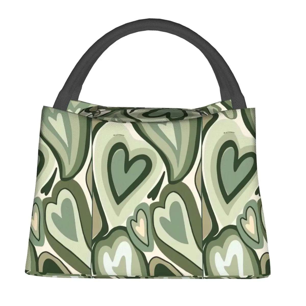 Green Heart Lunch Bag 3d Анимация Открытый Ланч-Бокс Для Пикника На Открытом Воздухе Для Ребенка, Модные Дизайнерские Термальные Сумки Для Ланча, Оксфордская Сумка-Холодильник