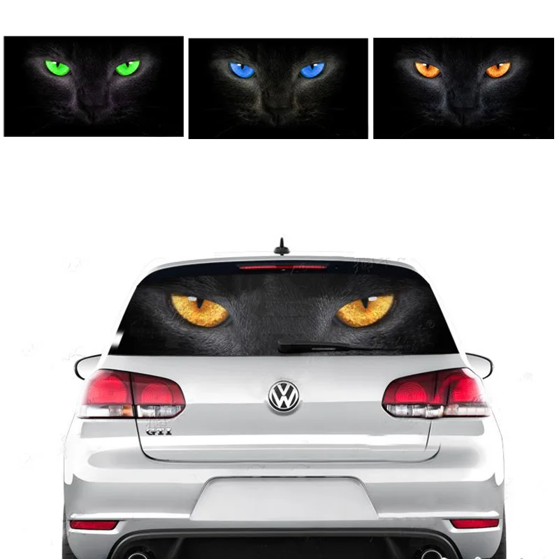 3D Прозрачная наклейка на заднее стекло автомобиля, наклейка на виниловую графику с ужасными монстрами, синим глазом дракона, Джокером, призраком