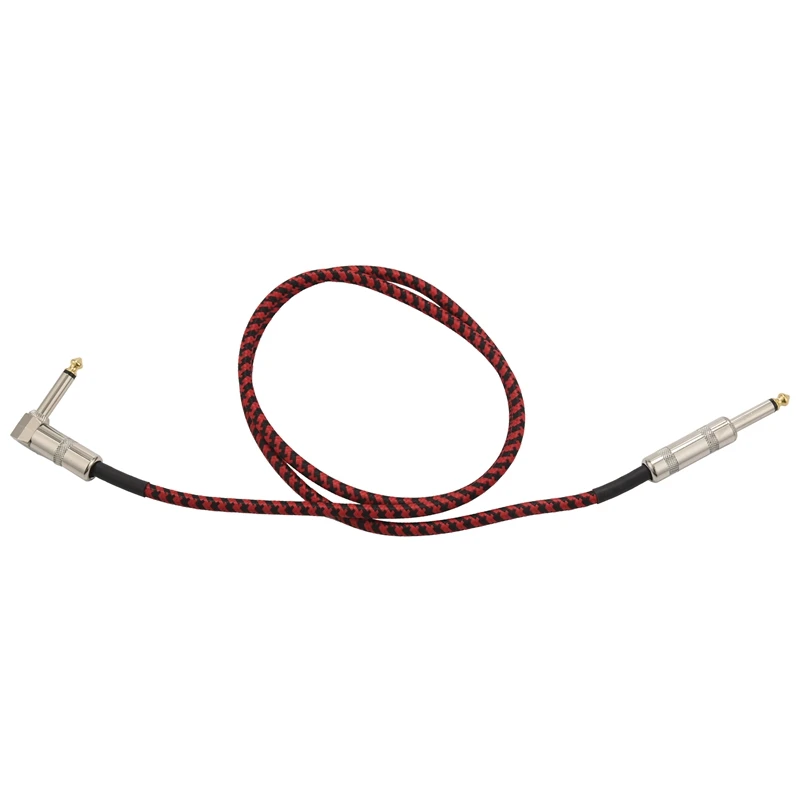 Гитарный кабель Аудио Кабель от мужчины к мужчине Вязание провода шнура 6,35 мм Прямой штекер для электроакустической гитары Бас