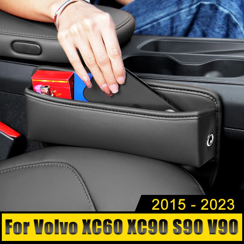Для Volvo XC60 XC90 S90 V90 2015 2016 2017 2018 2019 2020 2021 2022 2023 Автокресло С Щелевым Отверстием Ящик Для Хранения Сумка Встроенная Крышка