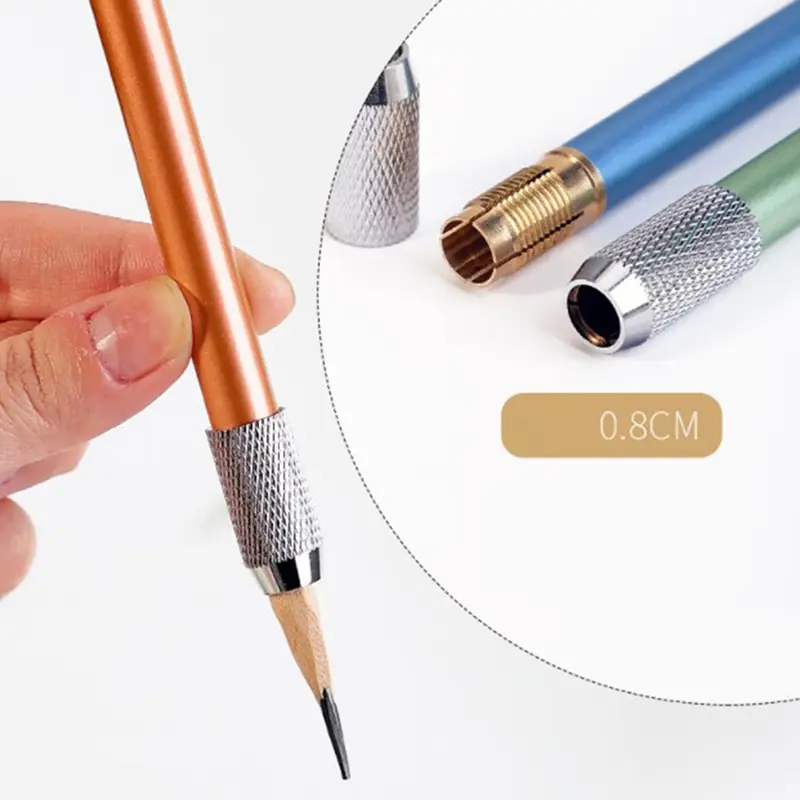 Металлический регулируемый держатель для цветных карандашей с двойной головкой, инструмент для письма эскизов, практичные школьные принадлежности для рисования в офисе, 1шт
