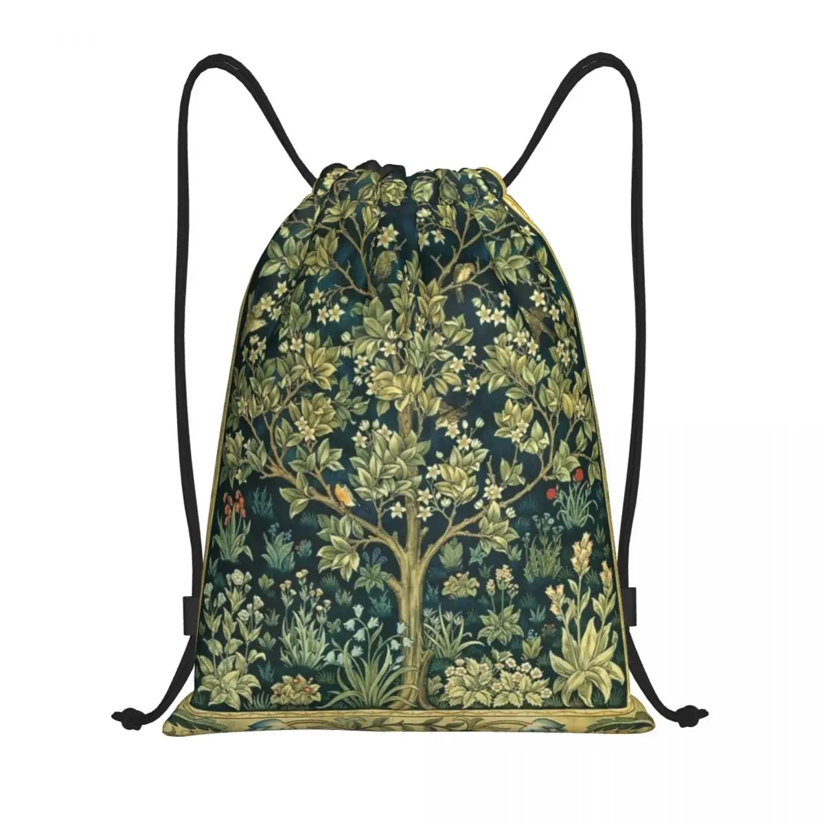 Рюкзак Tree Of Life от William Morris на шнурке, спортивная спортивная сумка для женщин и мужчин, сумка для покупок с цветочным текстильным рисунком