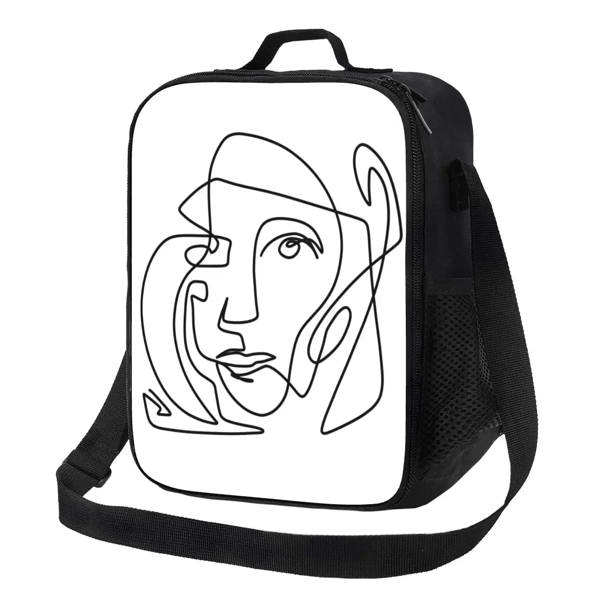 Изготовленная на заказ сумка для ланча в стиле Пабло Пикассо в одну линию с абстрактным искусством, женская теплая сумка-холодильник, изолированный ланч-бокс для офиса для взрослых