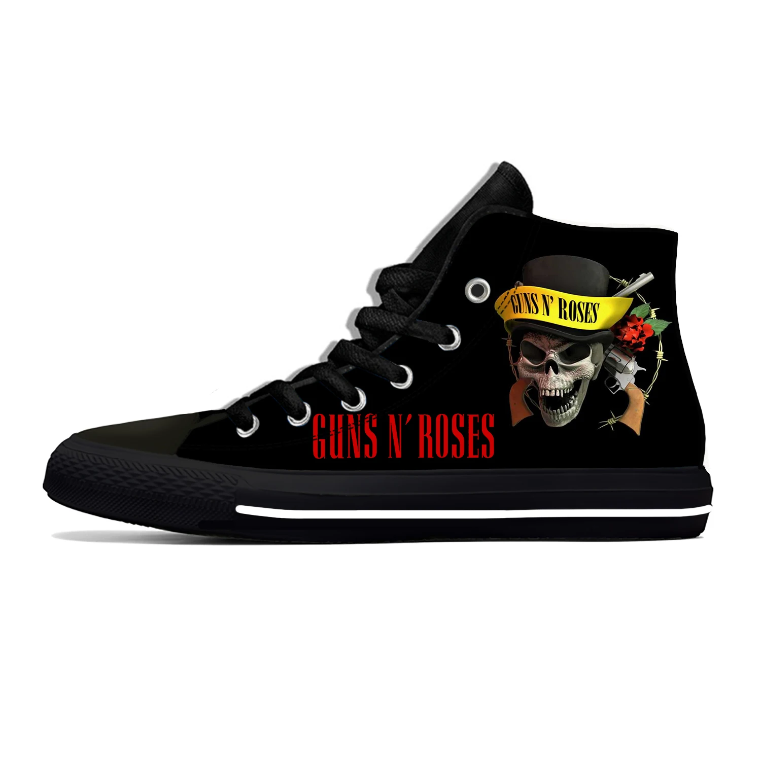 Guns N Rose Рок-Группа Heavy Metal Модная Забавная Повседневная Тканевая Обувь С Высоким Берцем, Дышащая Легкая Мужская Женская Обувь С 3D Принтом