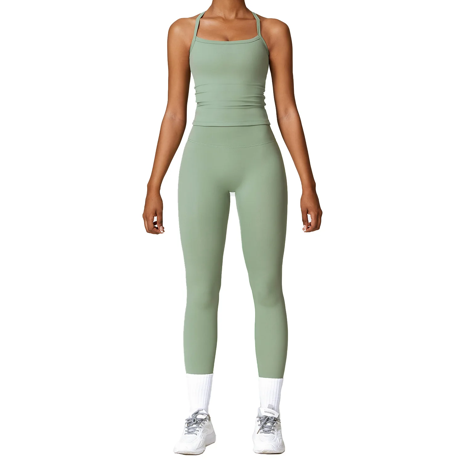 Европейский и американский облегающий матовый комплект для йоги, быстросохнущий костюм для фитнеса, зимний спортивный комплект для бега на открытом воздухе, женский 8519