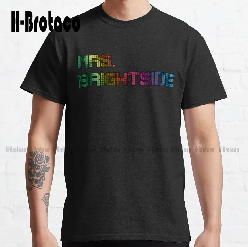 Классическая футболка Mrs. Brightside Custom Aldult Teen Унисекс С Цифровой Печатью, Креативные Забавные Футболки Xs-5Xl Унисекс В стиле Ретро