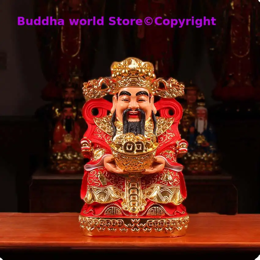 Оптовая продажа статуи Бога Будды, Алтарь для ДОМАШНЕГО МАГАЗИНА, Приносящий деньги, удачу, Бог богатства, набирающий богатство, статуя будды ЦАЙ ШЭНЬ Маммона