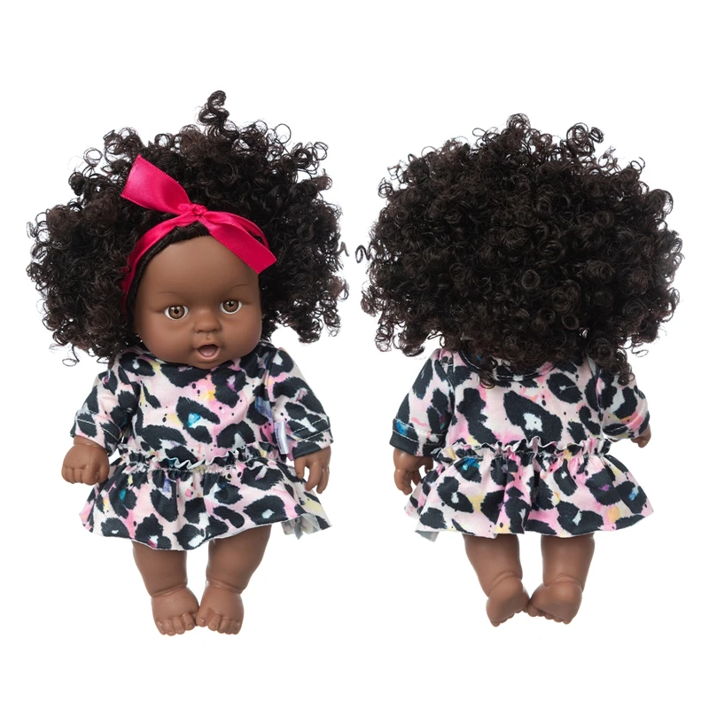 Леопардовое Платье New Baby African Dolls Pop Reborn Silico Bathrobre Vny 20cm Born Poupee Boneca Baby Мягкая Игрушка Для Девочек