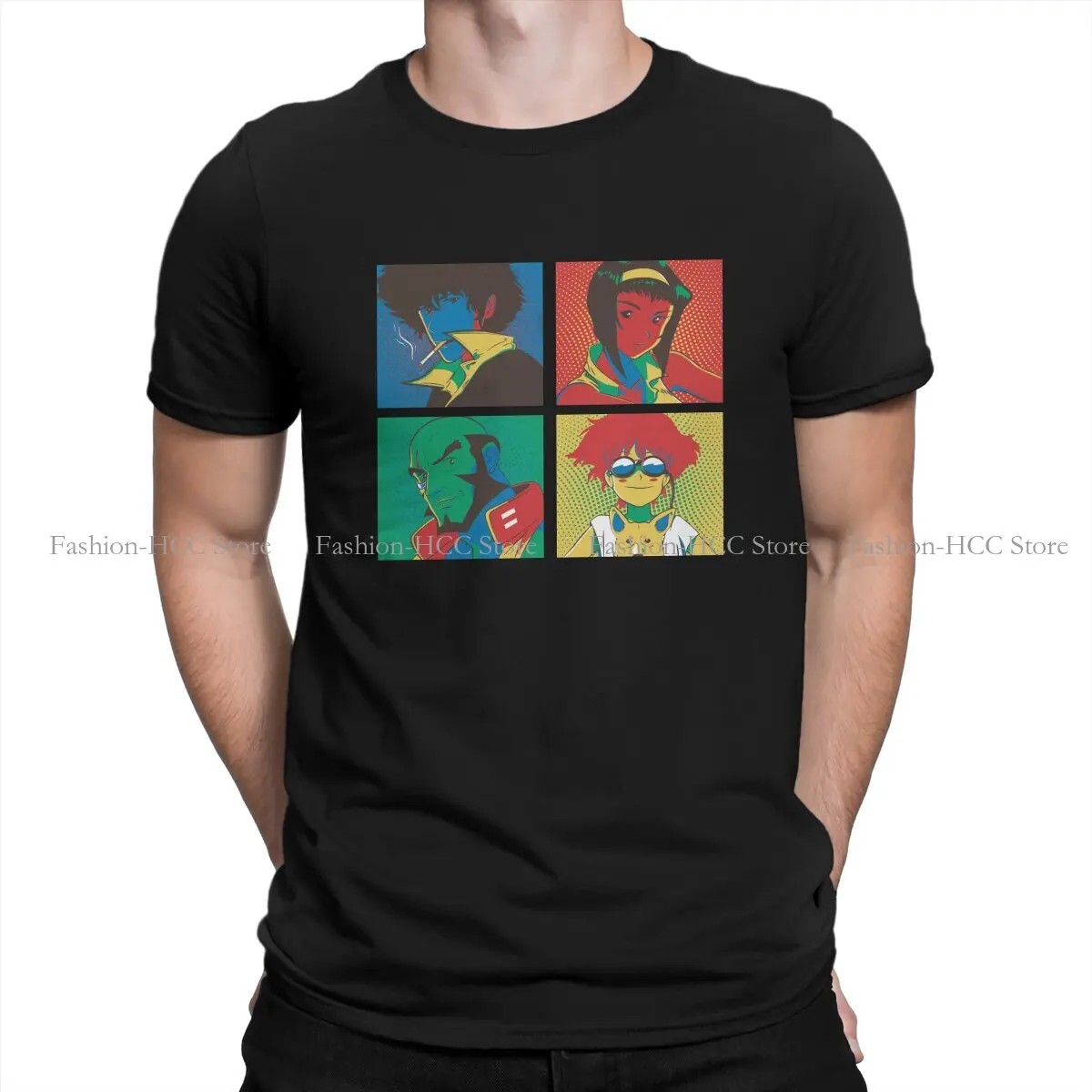 Футболки для хипстеров Pop Crew из полиэстера, ковбойская футболка Bebop Spike, мужская футболка GraphicStreetwear с круглым вырезом