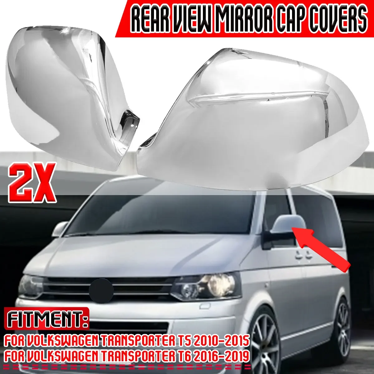 Новое 2x Автомобильное Зеркало заднего вида Для VW Для Volkswagen Transporter T5 2010-2015 T5.1 T6 2016-19 Крышка зеркала заднего вида Обвес
