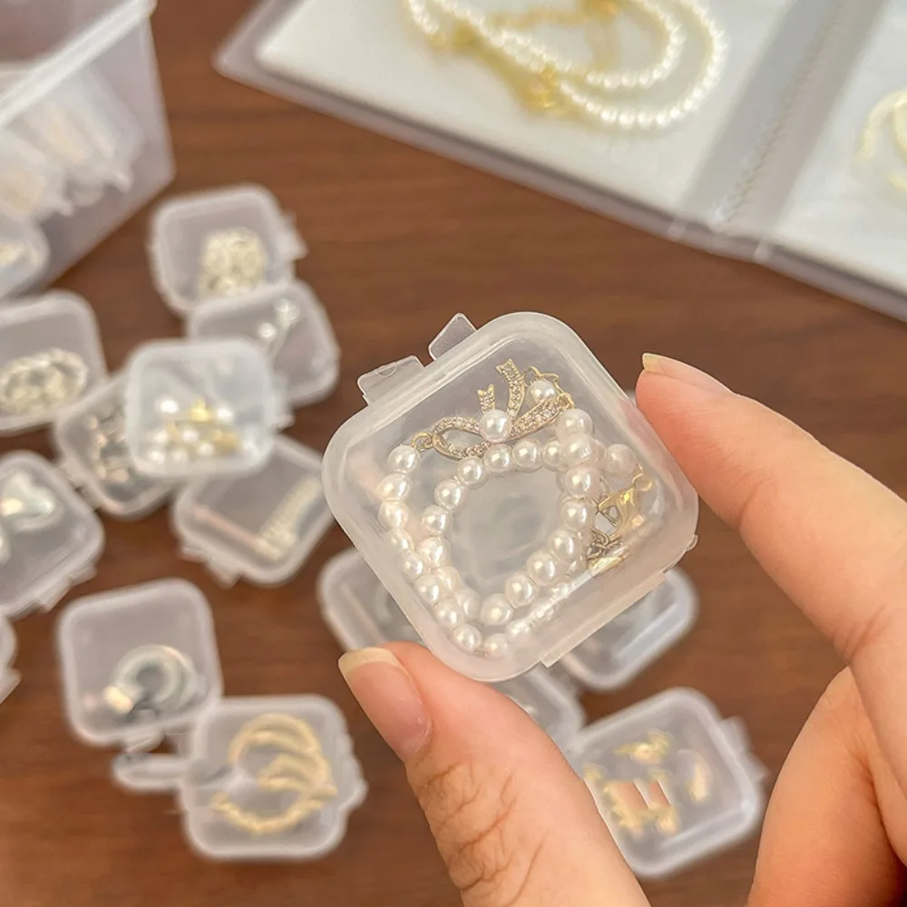 Пластиковая упаковка для ювелирных изделий, практичные прозрачные мини-коробочки для сережек, коробочка для таблеток