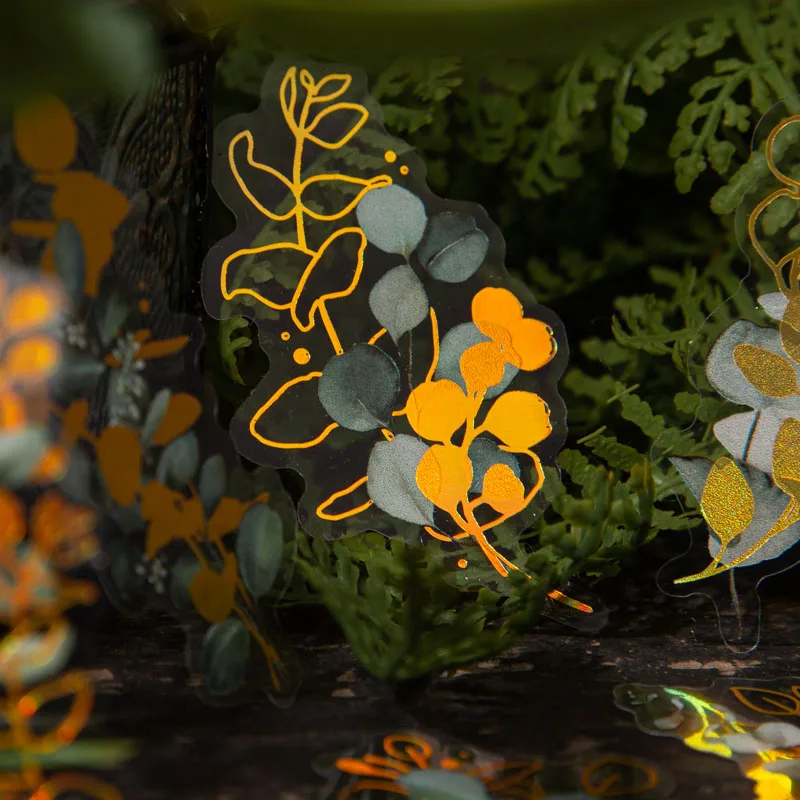 30 Шт Лазерные Серебряные наклейки Креативный DIY Коллаж Деко Канцелярские принадлежности Позолоченные наклейки с растениями цветочные наклейки для скрапбукинга 6 вариантов