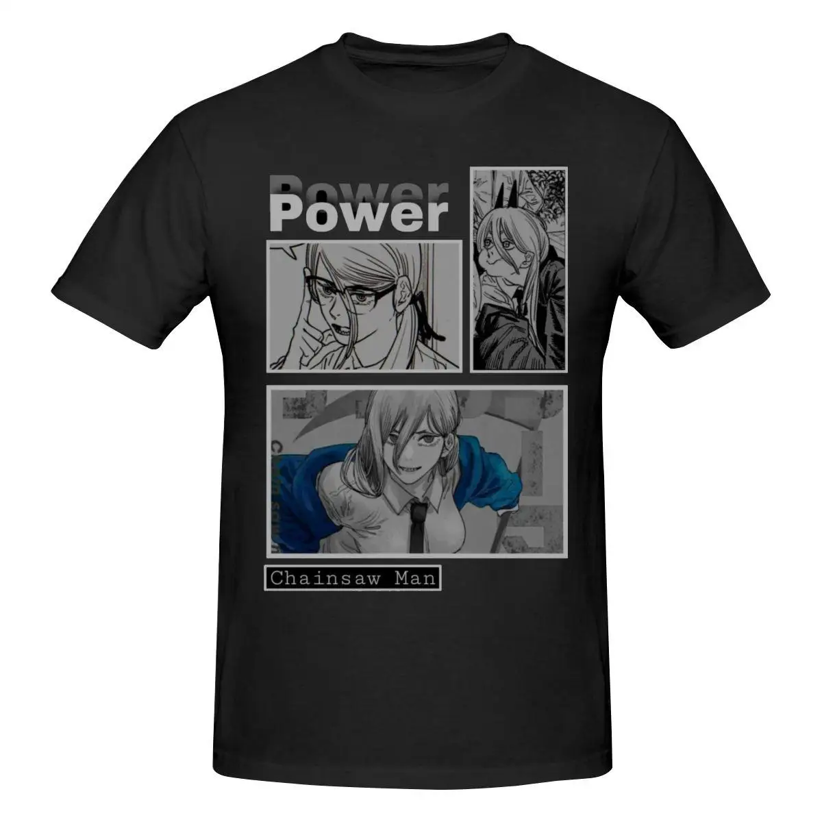 Футболка Chainsaw Man Anime Power, хлопковая мужская футболка с круглым вырезом и коротким рукавом