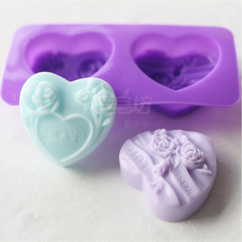 Силиконовая форма для мыла в форме сердца Love Инструмент для украшения ручной работы Розовая Силиконовая форма для мыла Для Мыловарения Формы для мыла своими руками