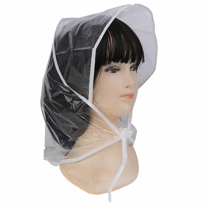 1 шт. Защитная шляпа от дождя Пластиковая шляпа для женщин и леди Прозрачная