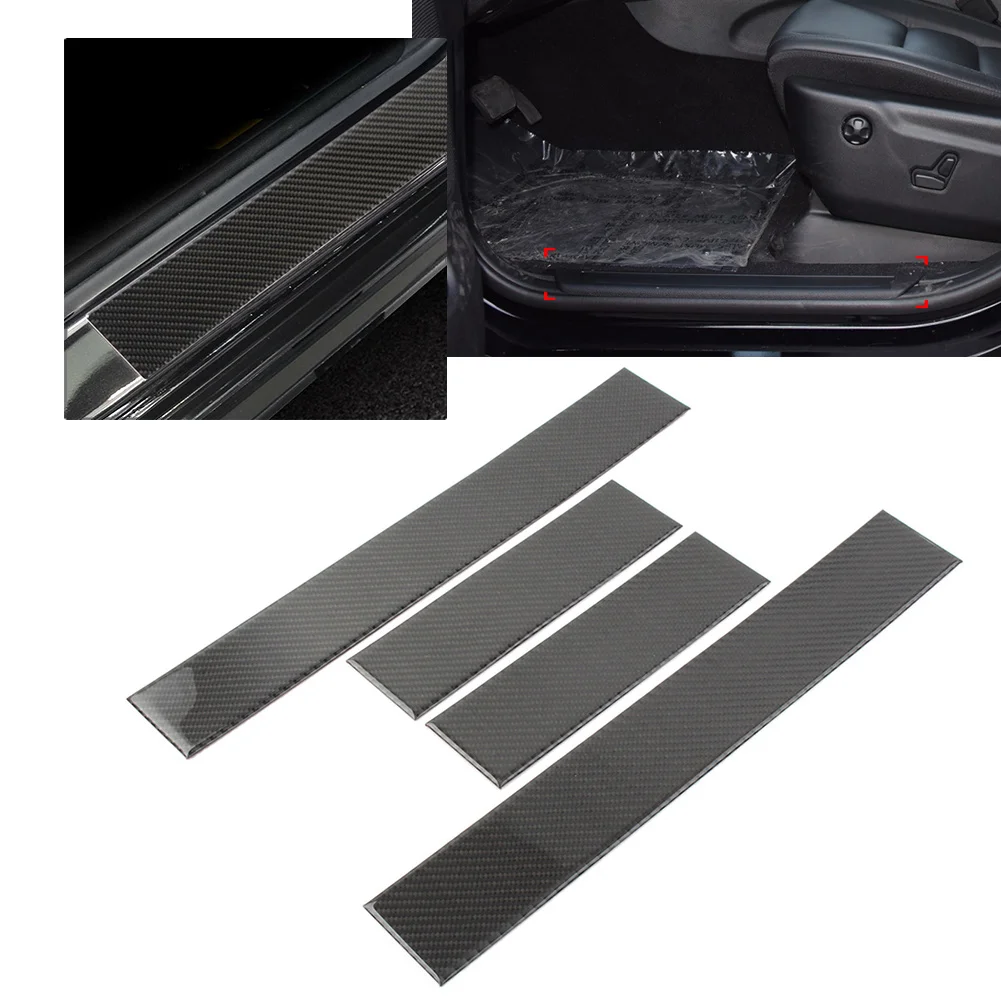 4 шт. Аксессуары для отделки автомобильных порогов из углеродного волокна для Jeep Grand Cherokee 2011-2020