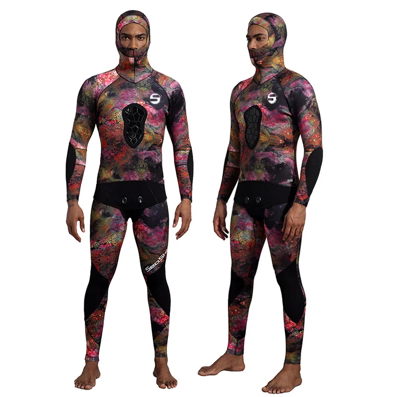 Новый водолазный костюм из хлоропреновой резины толщиной 3 мм со встроенным капюшоном и защитой от проколов, профессиональный водолазный костюм для охоты на рыбу