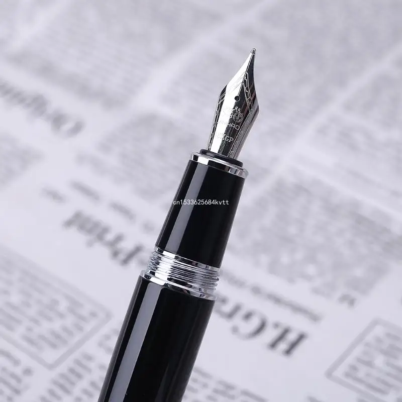 Новая Перьевая Ручка Jinhao 159 Черно-Серебристого цвета для Толстого Челнока с М-образным Пером