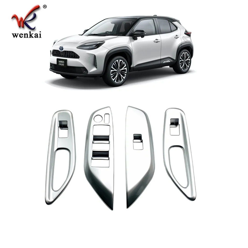 Автомобильные аксессуары для Toyota Yaris Cross 2021 Специальная декоративная рамка для кнопки подъема оконного стекла панели переключения Автомобильные наклейки