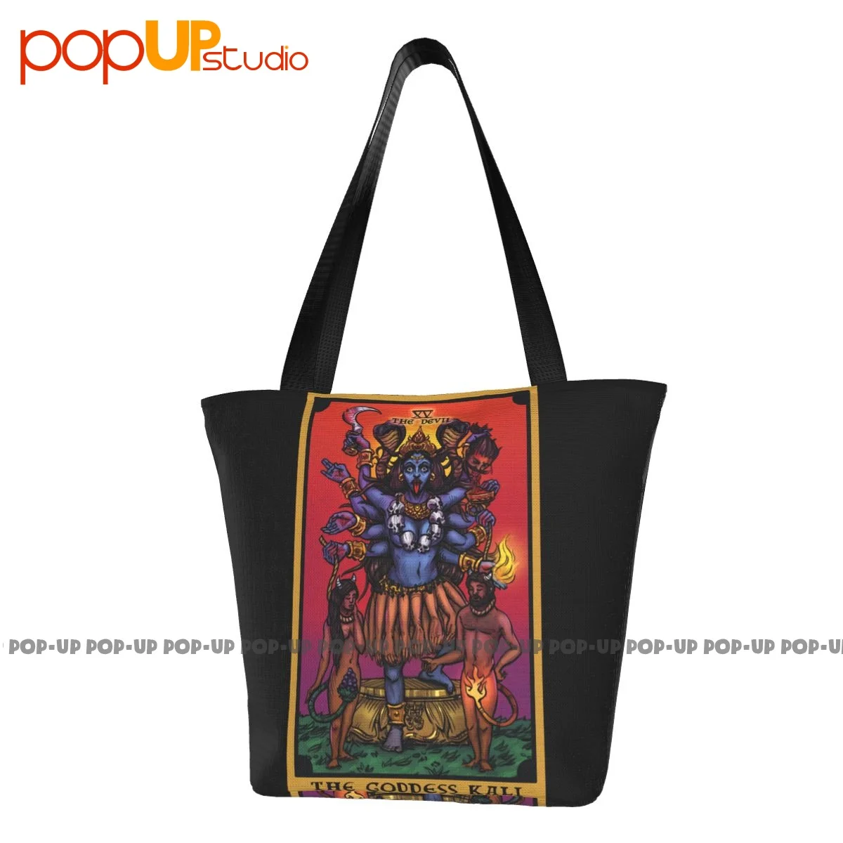 Богиня Кали Карта Таро Дьявола Индийские модные сумки Сумка для покупок из полиэстера Сумка для хранения