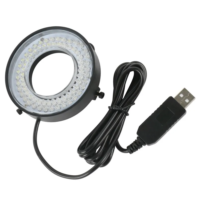USB 72/144 RGB LED Кольцевой Светильник Регулируемый Осветитель Промышленная Лампа Монокуляр Тринокулярный Стерео Видео Микроскоп Объектив Камеры